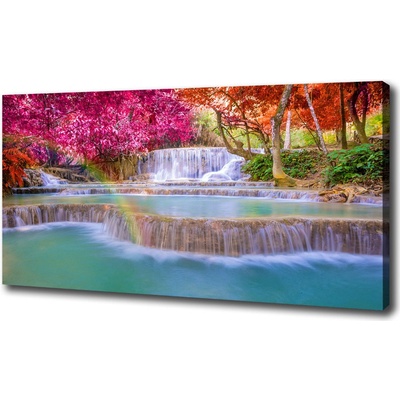 Foto obraz na plátne do obývačky Vodopád v lese 100x50 cm