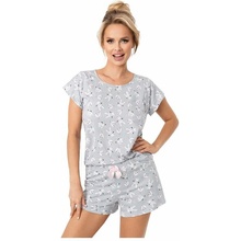 Dámske bavlnené pyžamo Bunny short sivé M
