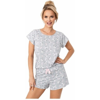 Dámske bavlnené pyžamo Bunny short sivé M