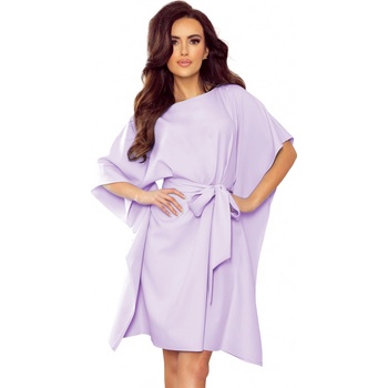 Numoco elegantné šaty s opaskem 287-8 fialová