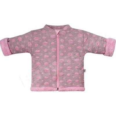 Baby Service Kabátik stojačik dvojvrstvový na zips Bubliny Ružový