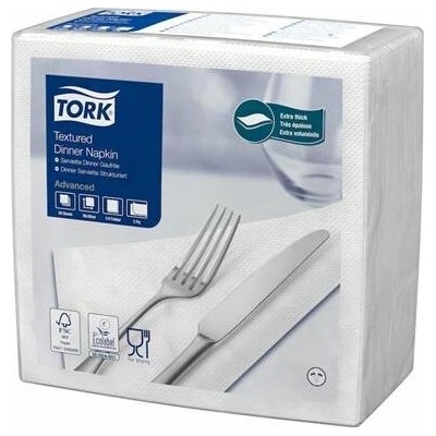 Tork Servítka 1/4 skladaná 2-vrstvová 39,5x39 cm Advanced Textúrovaná Dinner biela 50ks