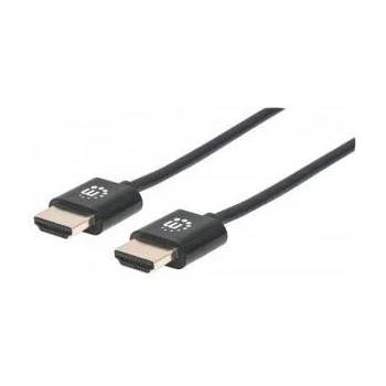 Manhattan Ултра тънък 4k High Speed HDMI кабел MANHATTAN с Ethernet HEC ARC 3D 4K MM Shielded Черен, 394369