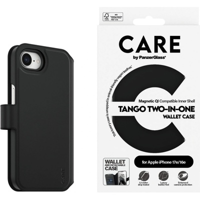 Panzer Калъф CARE by PanzerGlass за Apple iPhone 17E, iPhone 16E, Feature Case, Tango Two-in-One, Wallet, Черен