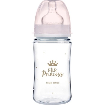 Canpol babies fľaša sa širokým hrdlom Royal Baby Pink 240 ml