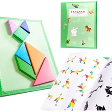 WOWO 3D Tangram Magnetické Puzzle Bloky Kreatívna Edukačná Kniha pre Deti