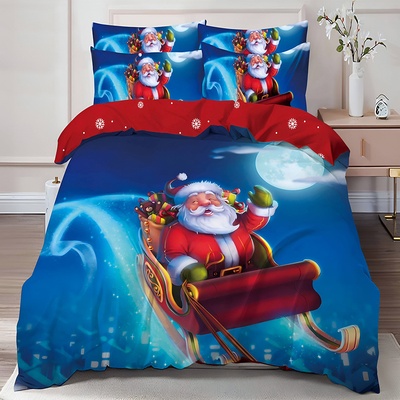 EmonaMall Двулицево коледно спално бельо (реално изображение) EmonaMall, 6 части - Модел S17146 (S17146-6666d5)