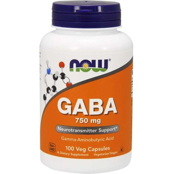 NOW Now gaba (гама-аминомаслена киселина) 750 мг, 100 капсули