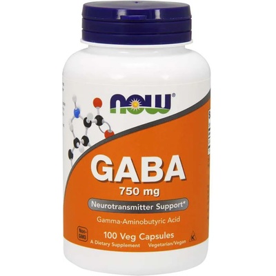 NOW Now gaba (гама-аминомаслена киселина) 750 мг, 100 капсули