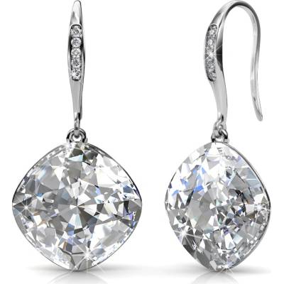 Royal Fashion Postriebrené náušnice Swarovski DES0253-WT-WG