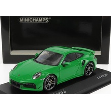 Minichamps Porsche 911 992 Turbo S Coupe Sport Design 2021 Zelená 1:43