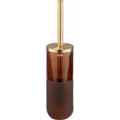 Baliv Držák na WC štětku Retro Futures skleněný jantarovo zlatý