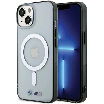BMW Кейс BMW BMHMP15SHCRS за iPhone 15 6.1", прозрачен / прозрачен, твърд, Silver Ring MagSafe (3666339145040)