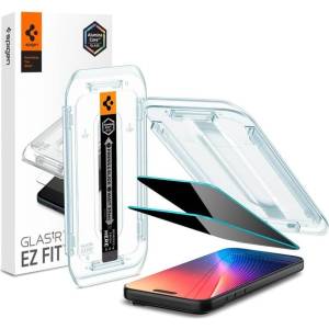Spigen Затъмняващ Протектор за iPhone 17 Pro Max, Spigen Privacy Glas. tR EZ Fit 2бр. , Черен (AGL07908)
