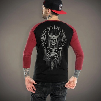 HYRAW мъжка тениска с 3/4 ръкав hyraw - horned gray - 261ls01