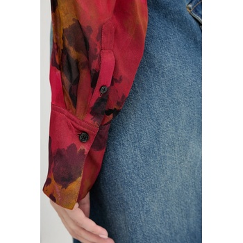 Victoria Beckham Копринена блуза Victoria Beckham дамска в червено с десен 1325WSH006594B (1325WSH006594B)