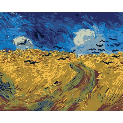Zuty Malování Podle Čísel Pole S Havrany Vincent Van Gogh 80 x 100 cm Plátno Rám