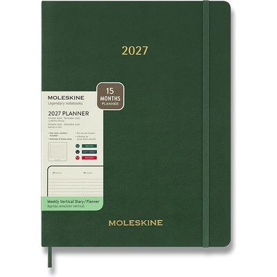 Moleskine Essential A4 týdenní 2027 tmavě zelený