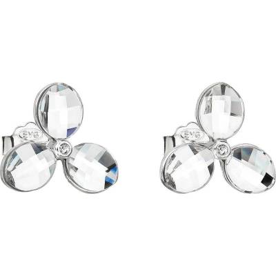 Pavona Stříbrné náušnice pecka s krystaly Swarovski bílá kytička 31249.1