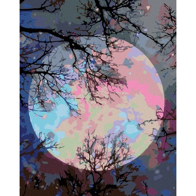 Zuty Diamantové malování BAREVNÝ MĚSÍC 40 x 50 cm bez rámu a bez vypnutí plátna