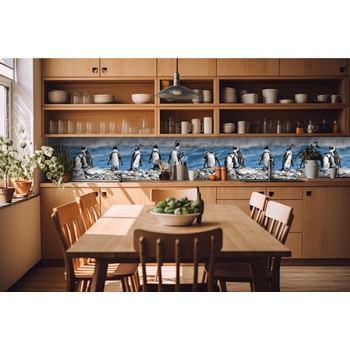 DIMEX ART s. r. o Фототапет за кухня - пингвини 420 x 60 см
