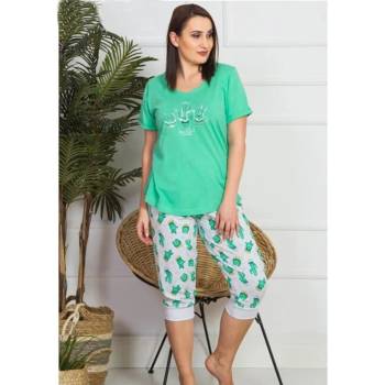 Image 1 of Макси пижама в светлозелен цвят с кактуси