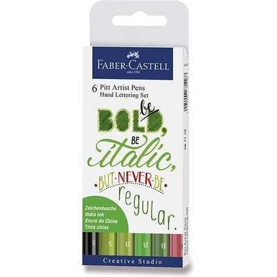 Faber-Castell 267117 Pitt Artist Pen Hand Lettering 6 ks zelenej farby
