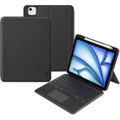 Tech-Protect SmartCase Mag Pen and Keyboard - кожен калъф с магнитно закрепяне и безжична блутут клавиатура за iPad Air 11 (2024), iPad Air 5 (2022), iPad Air 4 (2020) (черен)