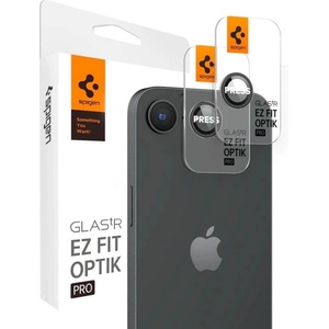  2 комплекта предпазни стъклени лещи за камерата на iPhone 17e, iPhone 16e - Spigen Glas. tR EZ Fit Optik Pro Lens Protector 2 Pack (черен) (AGL09279)