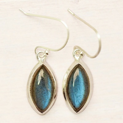 Nefertitis Labradorit duhový náušnice stříbro Ag 925 E518 NF56522 1,8 cm, 5,5 g