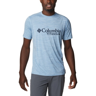 Columbia Titanium pánske tričko Titan Pass bledo modré Jet Stream CSC