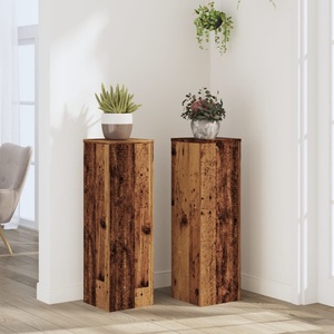 vidaXL Стойки за растения 2 бр старо дърво 25x25x80 см инженерно дърво (852949)