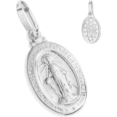 Argento Prívesok z bieleho zlata Zázračná medaila 8A109