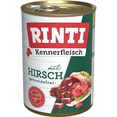 RINTI 24x400г Kennerfleisch RINTI, консервирана храна за кучета - еленско месо