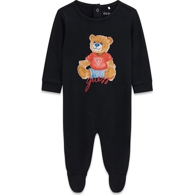 Guess Бебешки памучен гащеризон Guess Bear - Наситено тъмносин