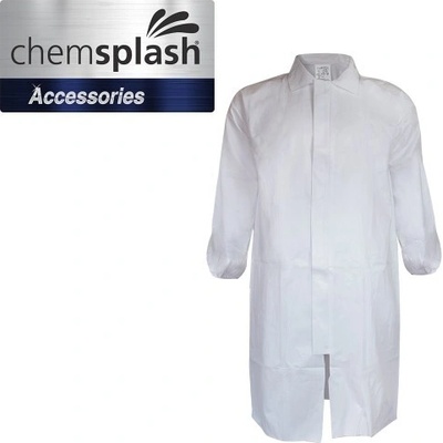 CHEMSPLASH LABCOAT 55 ŠPECIÁLNY JEDNORÁZOVÝ LABORATÓRNY PLÁŠŤ BIELY 2549