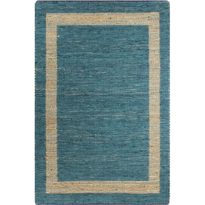 vidaXL Ръчно тъкан килим от юта, син, 160x230 см (133736)
