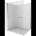 Mexen Kioto+ L стена за душ с рафт Walk-in 80 x 200 cm, райета, матиран никел - 800-080-123-97-09 (800-080-123-97-09)