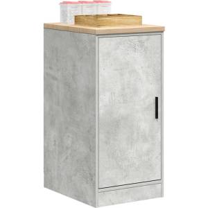 vidaXL Гаражен шкаф за съхранение, бетонно сив, 40x51x85 см, бор масив (860565)