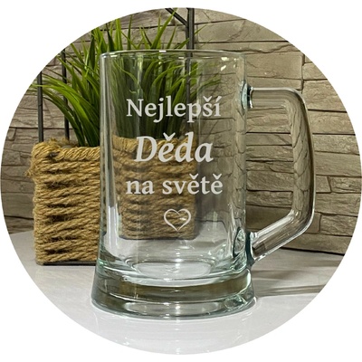 Dekorace skla Pískovaná pivní sklenice "Nejlepší děda" 0,5 l