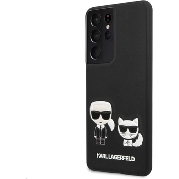 KARL LAGERFELD PU Karl & Choupette Case - дизайнерски кожен кейс за Samsung Galaxy S21 Ultra (черен)