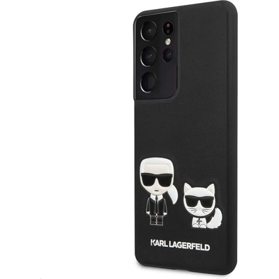 KARL LAGERFELD PU Karl & Choupette Case - дизайнерски кожен кейс за Samsung Galaxy S21 Ultra (черен)
