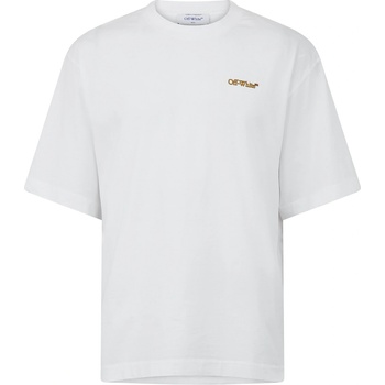 OFF WHITE Тениска OFF WHITE Men's Tape Skate Cotton Short Sleeve Crew Neck T-Shirt - White