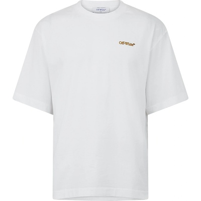 OFF WHITE Тениска OFF WHITE Men's Tape Skate Cotton Short Sleeve Crew Neck T-Shirt - White