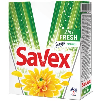 Image 1 of Savex 2in1 Fresh Прах за пране за бели и цветни дрехи -0.300 кг, 3 пранета (9543053)