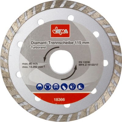 Dema Diamantový rezný kotúč Turbo 115 mm DDT115T