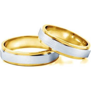 Image 1 of SAVICKI Сватбени халки: двуцветно злато, плоски. 5 мм