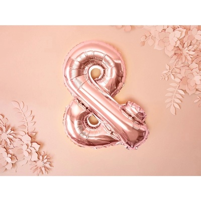 Party Deco FB11M 019R Fóliový balón ružovo zlatý písmeno 35 cm &