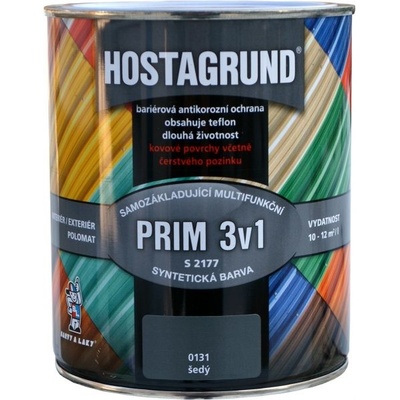HOSTAGRUND 3v1 PRIM S2177 - Jednovrstvá farba na kov 2,5L 0912 - hliníková