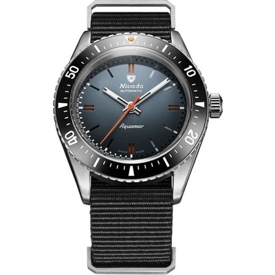 Nivada Grenchen Aquamar Grey - Black Nato Strap